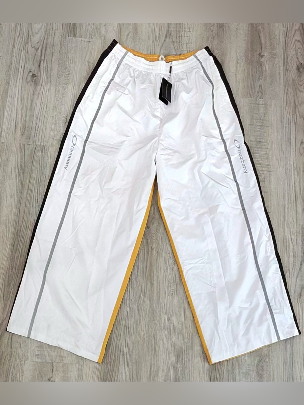 Raspberry Hills GV Gallery Reversible Track Pants White Gold XL NWT